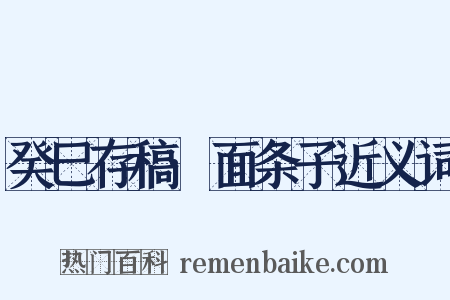 癸巳存稿·面条子近义词是什么意思的图片